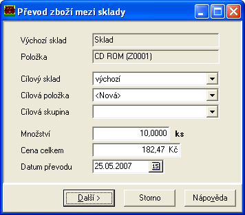 Účtování 79 Pohyb zboží Zde je zobrazen veškerý pohyb zboží v aktuálním roce. Rezervace zboží Tady jsou zobrazeny všechny rezervace, které byly provedeny pomocí funkce Přijaté objednávky.