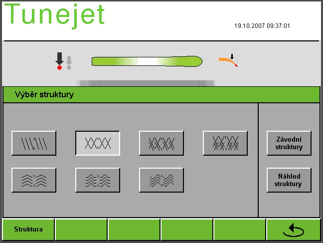 1 2 3 4 16 15 5 6 7 17 18 Volbou příslušného tlačítka struktury se odpovídající struktura převezme do programu.