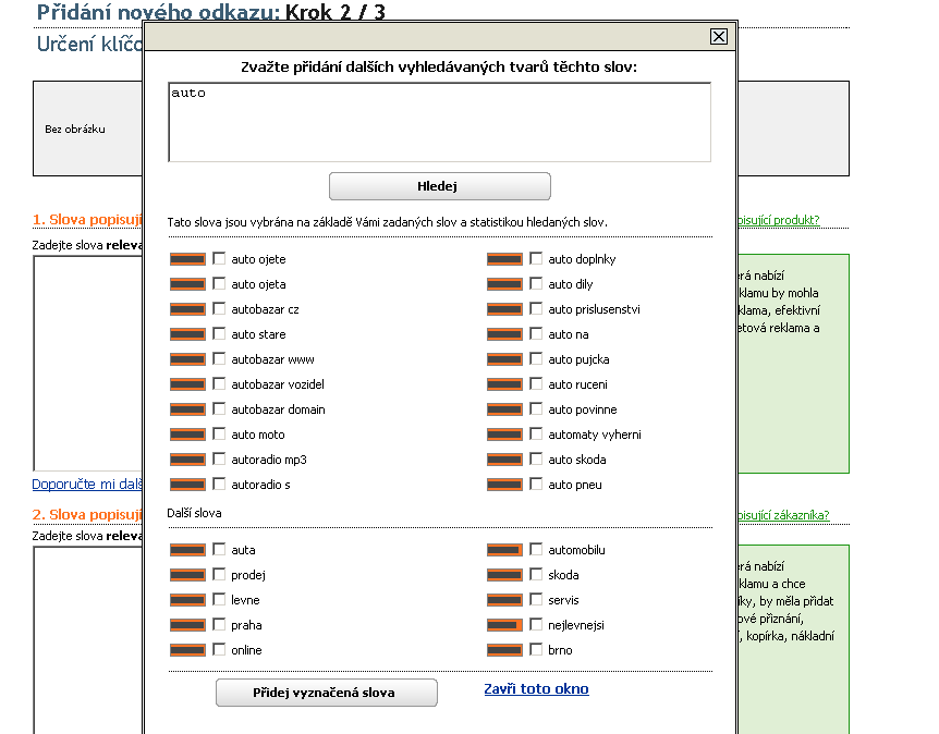 Obrázek 36: Určení klíč.