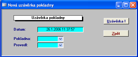 72 Uzávěrka pokladny Převod pokladny na systém plateb 1.16.9.