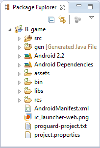 Strana35 13 Struktura projektu: src do složky src (source) se umisťují soubory s Java zdrojovými kódy gen je složka, ve které se automaticky generují odkazy na použité zdroje Android 2.