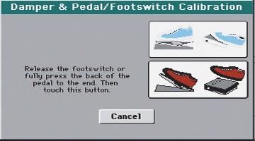 34 Zapojení a kalibrace Damper pedálu Programování Damper pedálu Dotykem záložky Foot Contr. zvolte stránku Foot Controllers.