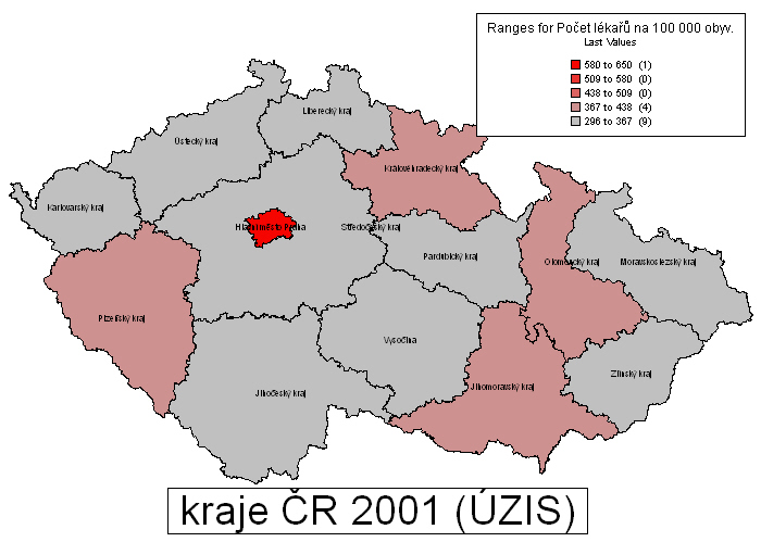 Obr.1a-b/: Počet lékařů na 100 tis.