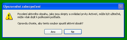 A znovu spustit ActiveX.