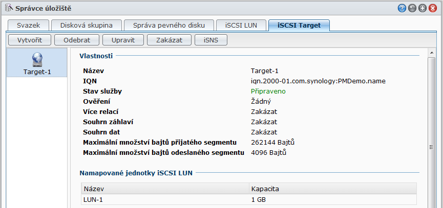 4 Vyberte pevný disk v části Zvolte disky. 5 Nastavení dokončete pomocí průvodce.