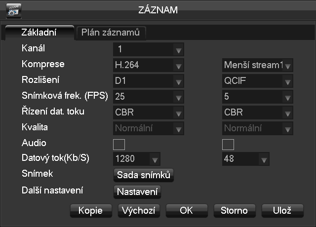 [Plný HDD] Nastavení chování po zaplnění disku. Lze vybrat ze dvou voleb. Přepis - po zaplnění kapacity disku začne systém přepisovat nejstarší záznamy.