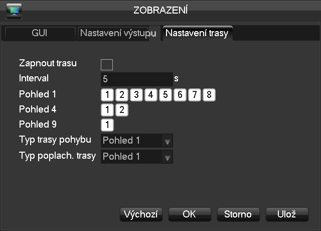 [VGA výstup] Nastavení rozlišení a snímkové frekvence VGA výstupu. Výchozí rozlišení je 1024x768 při 60 Hz. [Seřízení TV] Přizpůsobení velikosti obrazu pro konkrétní monitor.