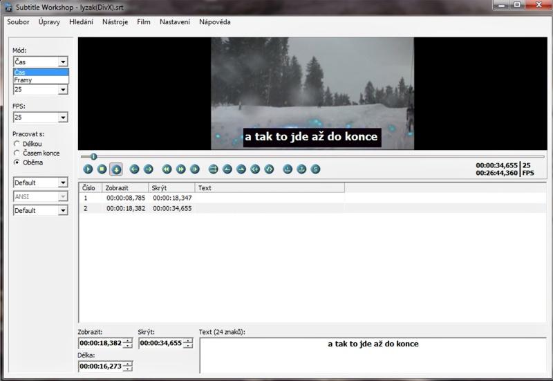EDITACE E D I TA C E m u l t i m e d i á l n í c h s o u b o r ů 3.3 Tvorba a editace titulků Programů pro tvorbu a úpravu titulků je hodně, většina pracuje na podobném principu.