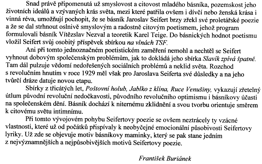 6. PRÁCE S TEXTEM Vytvořte z textu: 1. VÝTAH 2. VÝPISKY (údaje o životě J.