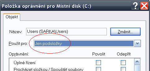 2.7 SRÁVA UŽIVATELŮ A SKUIN 86 Vlastník objektu (také se často nazývá creator/owner, pokud je tvůrcem objektu) mívá k tomuto objektu samozřejmě vyšší přístupová oprávnění než ostatní.