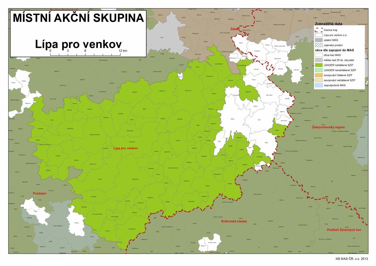 3.3.1. Geografické vymezení oblasti Území MAS Lípa pro venkov tvoří kompaktní celek, který se rozkládá v JV části Středočeského kraje (př.