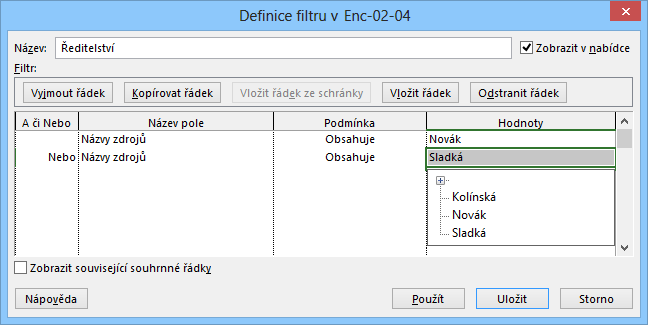 2 Projekty 47 OBR. 2-9: DIALOGOVÉ OKNO DEFINICE FILTRU Osnova Enc-02-05 Zobrazení Ganttův diagram 3 Osnova Časová osa Klikneme do tlačítka Použít.