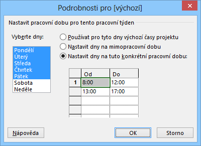 3 Kalendáře 58 Kalendář Standardní 2 V horní části okna vidíme, že je zobrazen Kalendář zaměstnanců s dětmi, který je kalendářem projektu. Ve střední části vidíme, že např. 7.