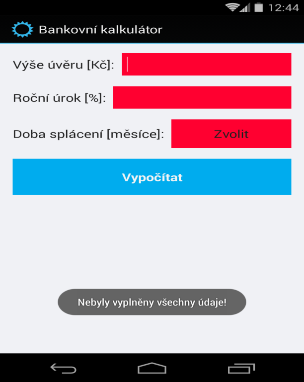 Obrázek 6: Ukázka toast notifikace [z vlastního zdroje] Oznámení ve stavovém řádku Při tomto způsobu oznámení se do stavového řádku přidá ikona aplikace a rozšíří se seznam oznámení o naši zprávu.