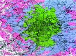 TÉMA... DIGITÁLNÍ TELEVIZE Mapa pokrytí Brna signálem Českého Telecomu.