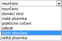 POSTUP VYZKOUŠEJTE NA POČÍTAČI! Výběr předmětu Prostřednictvím rozevíracího seznamu vybereme předmět, ke kterému hodnocení přiřazujeme. Postup Datum zkoušky Zadáme datum zkoušky.