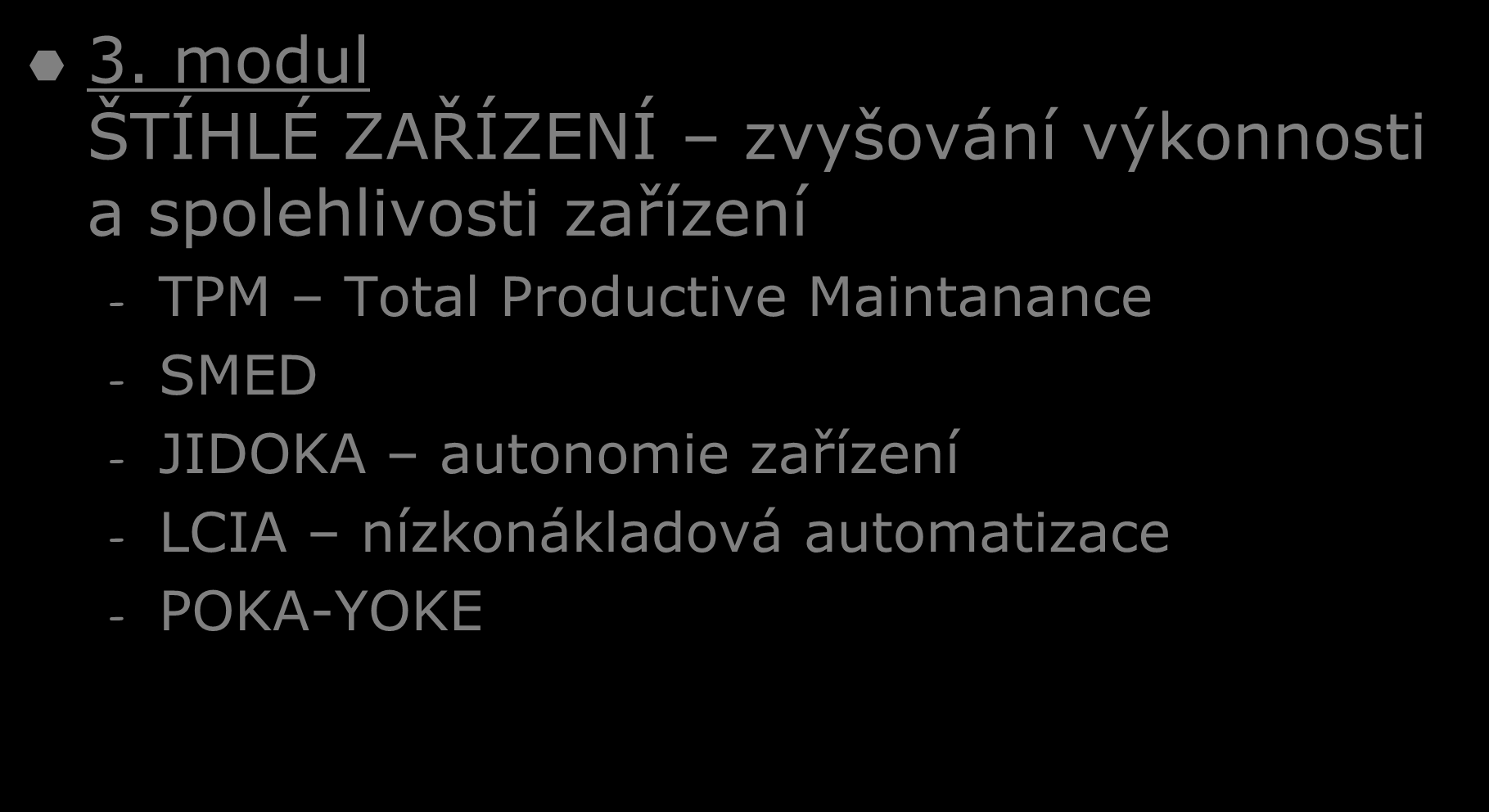 Spolupráce při realizaci štíhlé výroby 3.