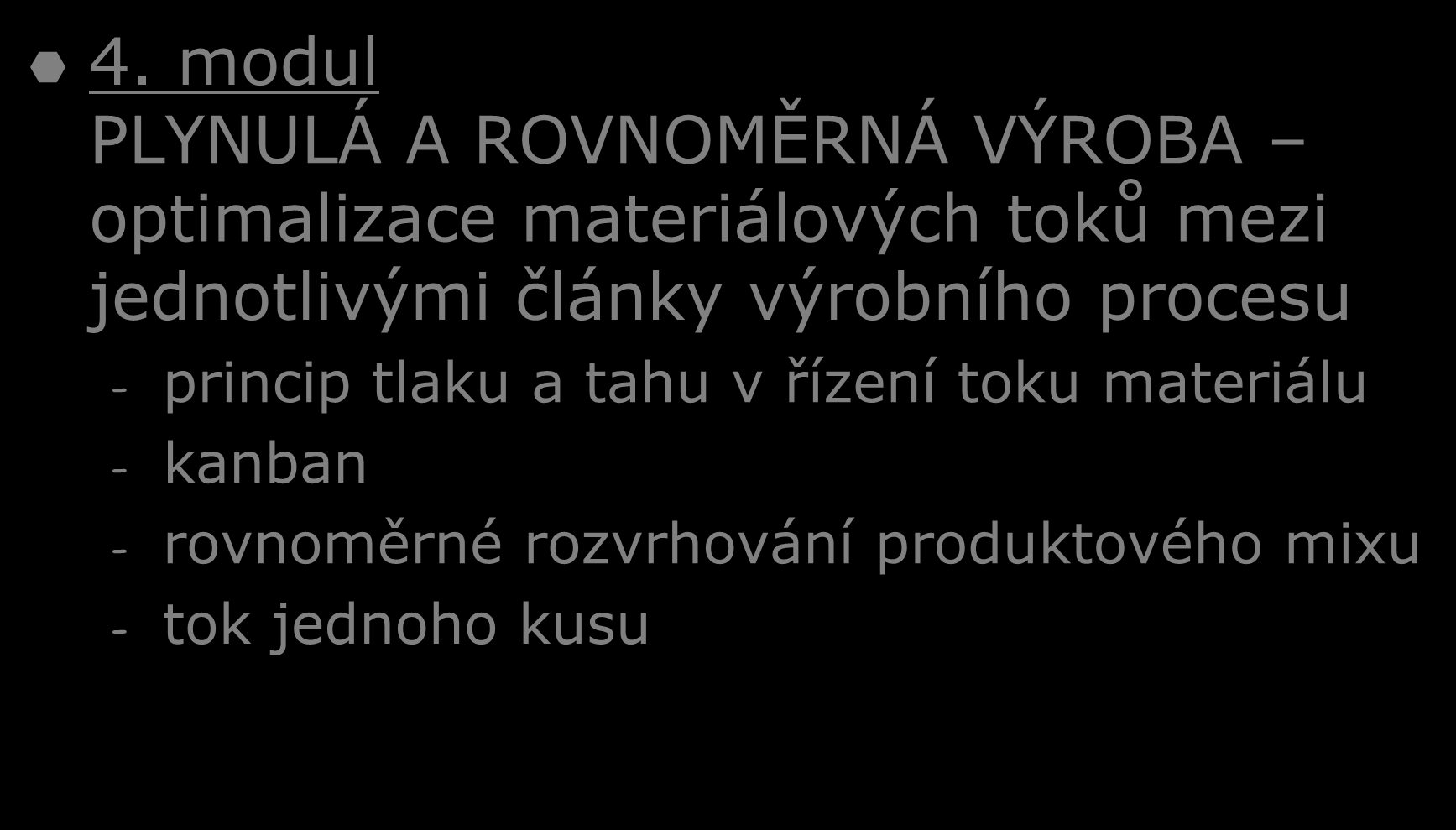 Spolupráce při realizaci štíhlé výroby 4.