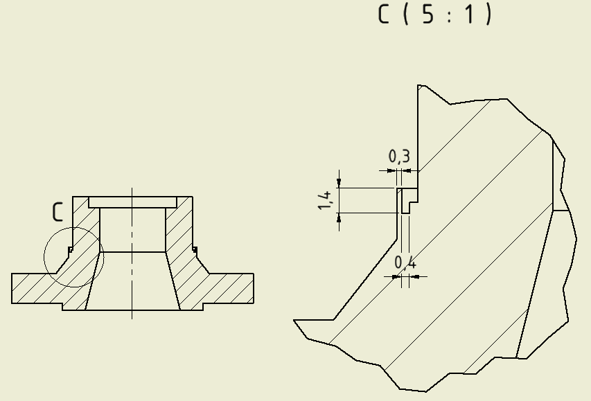 Zápis měřítka tvarové podobnosti Detail