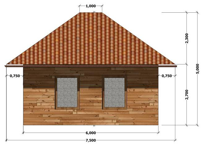 STŘECHA - pálená taška bobrovka barva cihlová na smrkovém krovu s přesahem 75 cm.