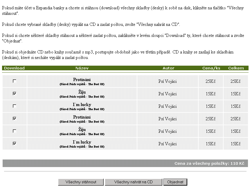 Bu přímým vyhledáváním, když napíšete do kolonky Vyhledávání název desky nebo jméno (či jeho část) svého oblíbeného interpreta.