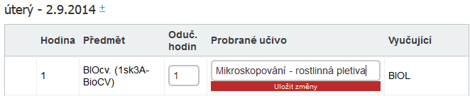 12. Kontrola nezapsaných hodin ve třídní knize Přirozeně se může stát, že vyučující opomene zapsat téma v některé z vyučovacích hodin.