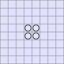 Reversi (Othello) Věk: 10+ Pomůcky: hrací pole (8 x 8, 6 x 6, 10 x 10), dvoubarevné hrací kameny Popis hry: Hra je určena pro dva hráče. Úroveň obtížnosti se odvíjí od velikosti hracího pole.