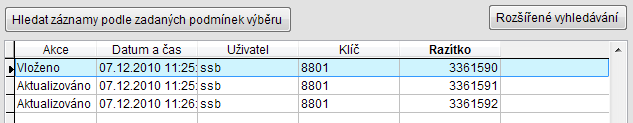 2.4. Přehled evidovaných změn modul SSBlog programu SSB2000 Přehled evidovaných změn lze získat ve stejné úloze, ze které se zapíná logování, tj. Servis Rozšiřující moduly SSBlog.