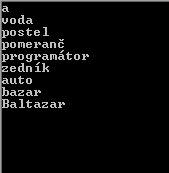 Úloha č. 2 Řetězce Program vytvářejte v režimu Konzole. 40 bodů a) Postupně přečtěte deset libovolných řetězců ze standardního vstupu od uživatele. Za zadané řetězce vypište jednu prázdnou řádku.