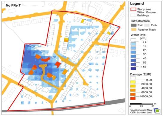 Modelové výsledky Modellergebnisse Reference Scenario Flood damage to buildings in monetary terms without flood proofing