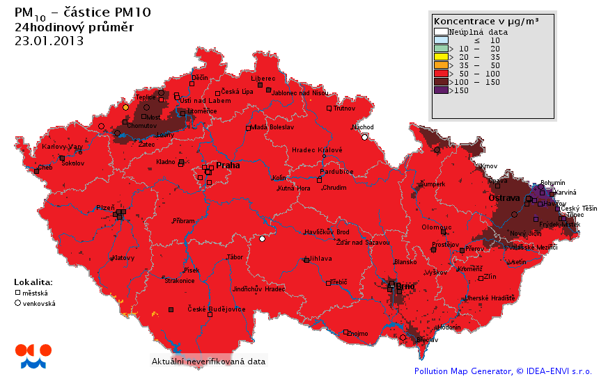 3.1.2 Průměrné 24hodinové koncentrace Trend průměrných 24hodinových a měsíčních koncentrací PM 1 a PM 2,5 ve všech třech lokalitách zobrazují následující Obr. 8 - Obr. 13.