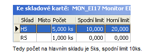 - 70 - Lgistika, sklady, fakturace a distribuce v IS Zbrazený pčet je 5 ks. Ttéž získáme v zbrazení dílčích karet. Zbrazení dílčích karet k dané skladvé kartě byl prbrán v kap.