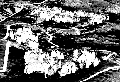 Pomocí modulu Spatial Analyst v programu ArcMap jsem z digitálního modelu terénu vypočítala sklonitost povrchu (Slope) ve stupních, orientaci ke světovým stranám (Aspect), index Hillshade (azimut