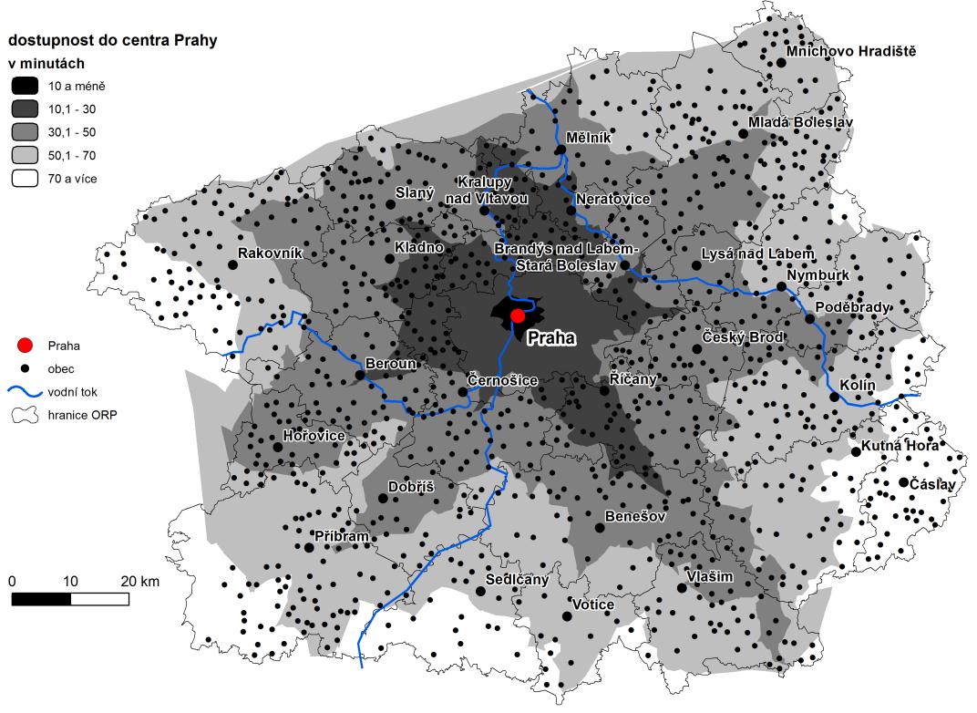 Příloha 3: Mapa dostupnosti obcí