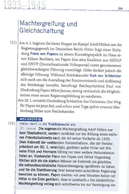 5.2.1. Příčiny druhé světové války 1. Deutsche Geschichte: Menschen, Ereignisse, Epochen Učebnice se věnuje počátkům 2.