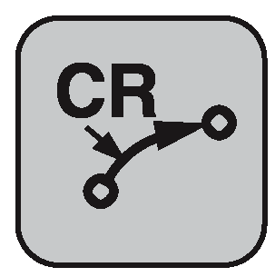 10.5 Kruhová dráha CR s definovaným rádiusem Nástroj přejíždí po kruhové dráze s rádiusem R Výchozí bod a koncový bod na obrysu se dají vzájemně spojit čtyřmi různými kruhovými oblouky se stejným