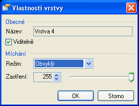 Komiks Zajímavé efekty nabízí volba Vrstvy Vlastnosti vrstvy.