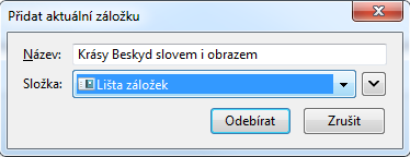 Používáte-li Firefox s vestavěnou čtečkou či doinstalovaným pluginem: Na úvodní stránce Krás Beskyd kliknete na oranžovou ikonku RSS, otevře se.