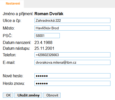 6.5 Nastavení Poslední záložka (Nastavení) slouží, jak již napovídá název, pro nastavení údajů o dítěti. Jedná se spíše o editaci již vyplněných údajů.