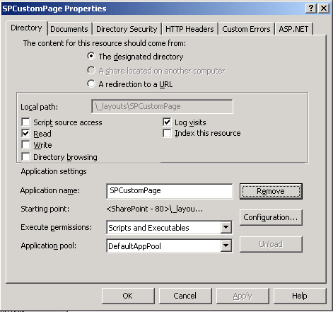 Kliknutím pravým tlačítkem na složce vaší nové aplikace zobrazte její vlastnosti. V aplikačním nastavení ( Application settings ) naleznete položku Jméno aplikace ( Application name ).