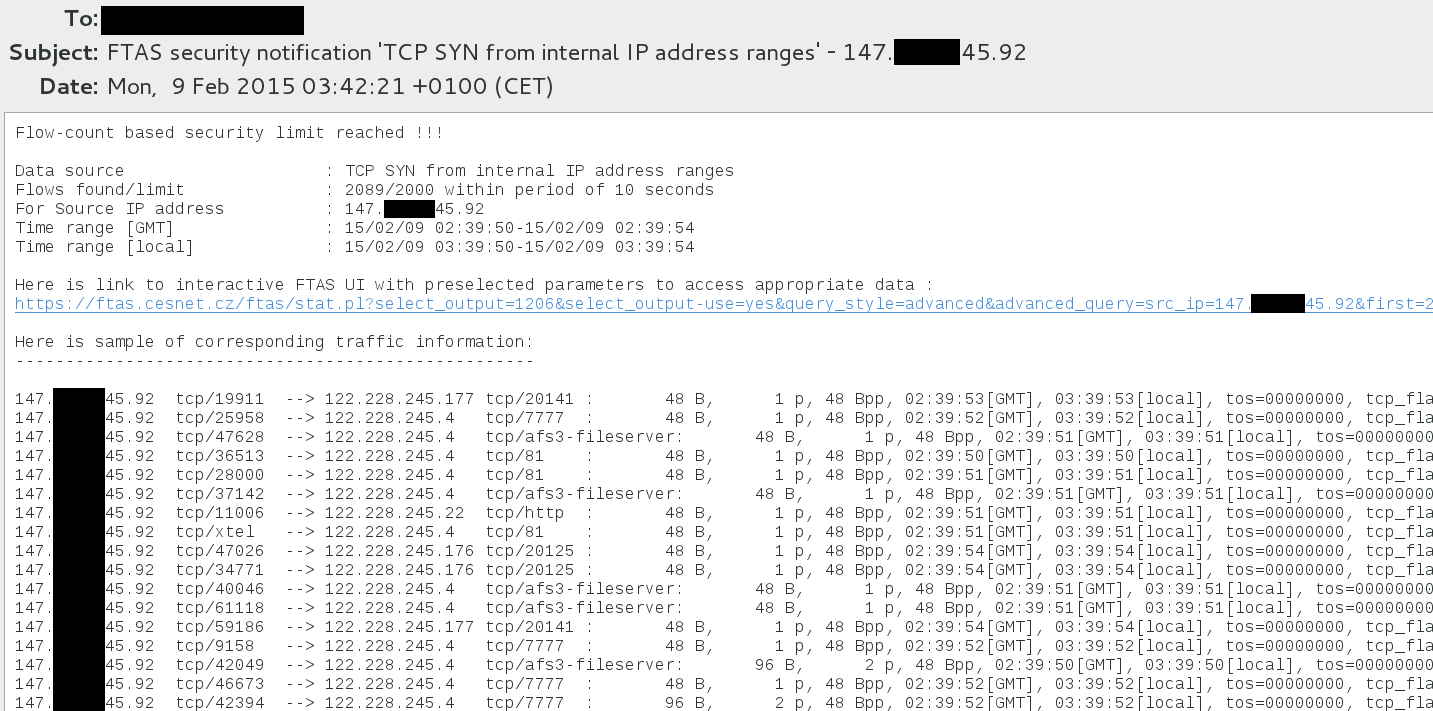 FTAS: TCP SYN flood aut.