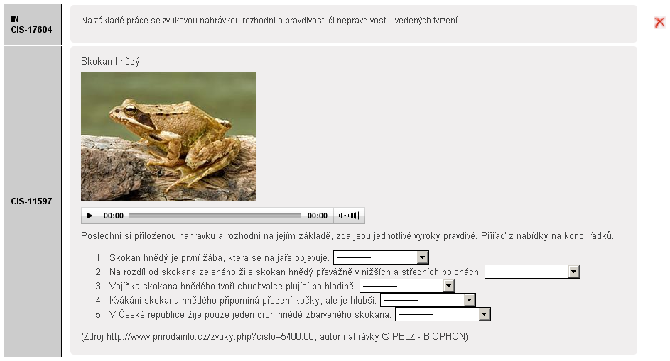 VÝBĚROVÁ DOPLŇOVAČKA Náhled (tato úloha má společnou instrukci) 1. Zadání 2. Volby (Dropdown listy nebo radio buttons) 3. Přidat volbu 4.