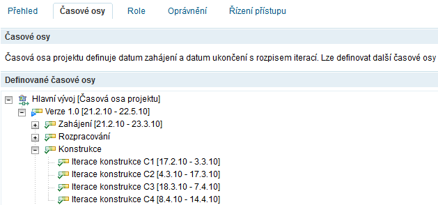 Tab. 6 Projektový plán (zdroj: vlastní) 4.1.4 I1: Časová osa Plány se definují v procesní šabloně (angl. process template).