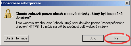 Obrázek 1: Dialog pro povolení přístupu na zašifrovanou stránku (https) Obrázek 2: Dialog pro povolení spuštění nástroje (appletu) elektronického podpisu Jestliže máte certifikáty nainstalovány v