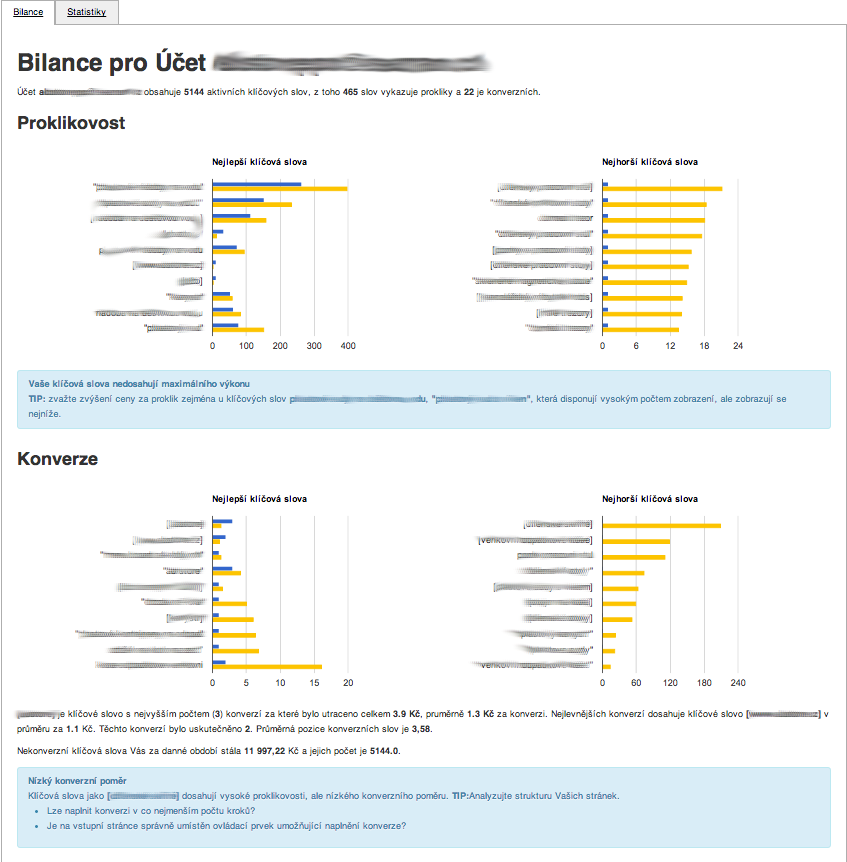 5. Realizace pro přechod na zobrazení statistik pro uvedenou entit, přičemž na uvedeném obrázku se jedná o poslední úroveň statistik, které lze zobrazit. 5.6.