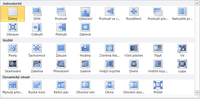 7. Profesionální přechody a animace Jedním z pilířů tvorby prezentace v aplikaci PowerPoint jsou přechody a animace.