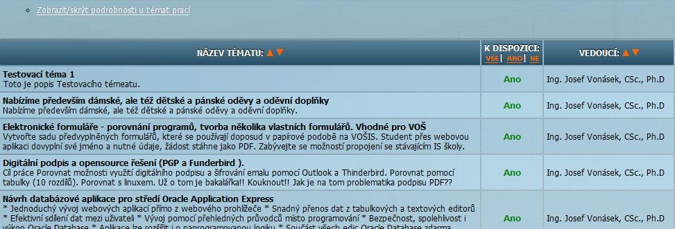 Zdroj: autor 2.3.7 Ostatní podstránky Stránky systému, které neobsahují tabulkové výpisy, k sobě svým vzhledem mají také blízko.