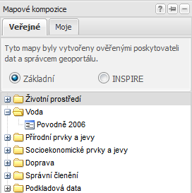 Detail vrstvy po najetí kurzorem na konkrétní vrstvu v panelu je zobrazena ikona pro otevření dialogového okna s detailem vrstvy, který obsahuje: název vrstvy, informace o měřítkovém rozsahu, při