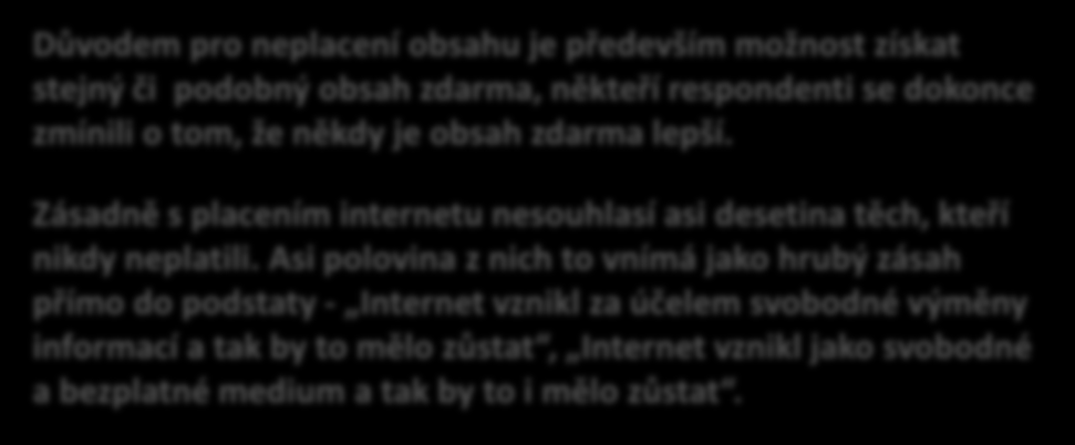 Důvody nekupování obsahu Ba. Jaké jsou důvody pro to, že placený obsah na internetu nekupujete?