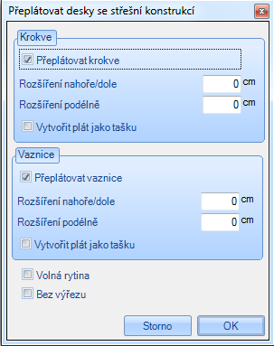 2.2 SEKTOR B Některé další funkce najdete u stěn ve funkci úpravy. 2.2.1 Přeplátování desek se střešní konstrukcí Tato funkce ořezává všechny desky stěny v aktuálním stavebním úseku na krokve a vaznice.